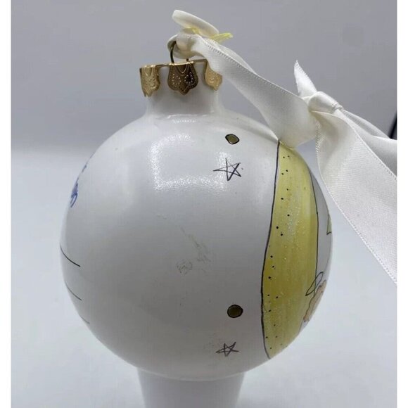 Cute As A Button Glass Christmas Ornament Signed Heaven Sent New Baby 4 Inch - Picture 13 of 16